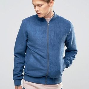 (Jack & Jones) Faux suede bomber  jacket.